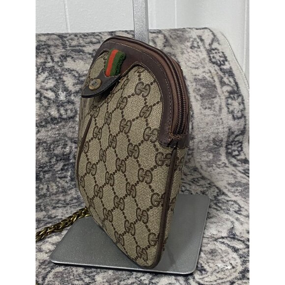 Gucci GG Supreme Monogram Sherry Line Shoulder bag Crossbody in Beige and Brown - Picture 5 of 9